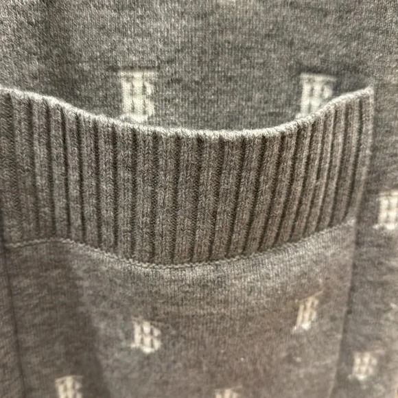 Burberry Monogram Oversized Cardigan Womens Grey Logo Wool Cashmere Blend - Picture 7 of 8